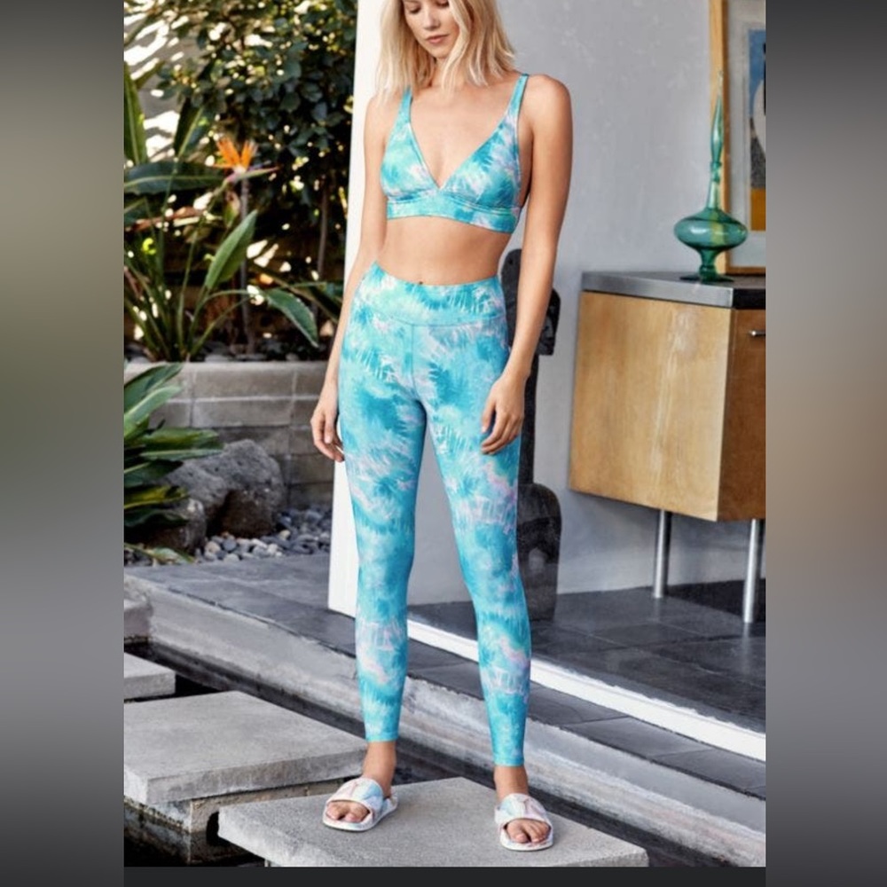 NWT JOHNNY WAS CALME Women's Swim Aqua Keys Paddle Pants Watercolor Blue Small